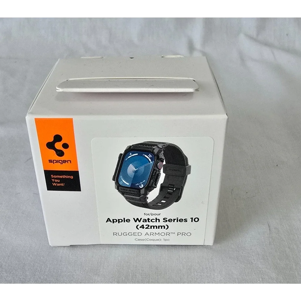 Spigen Apple Watch Series 10 42mm Rugged Armor Pro Case Matte Black NIB